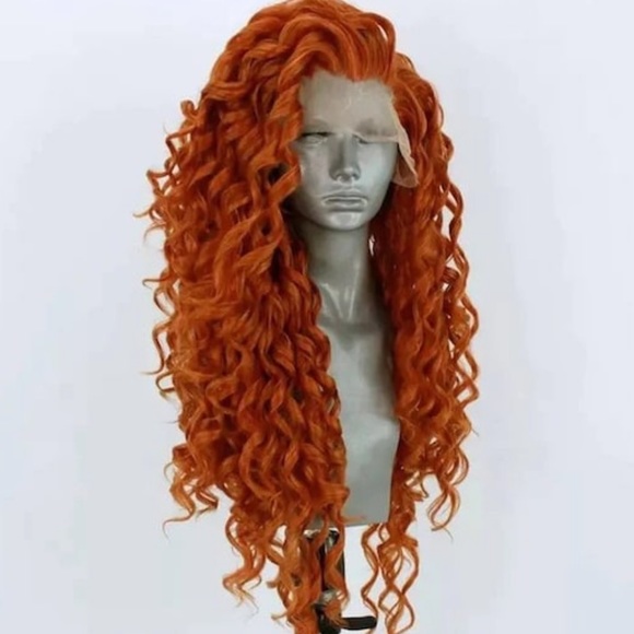 - ?22” ORANGE CURLY LACE FRONT WIG*NWT* main image 4